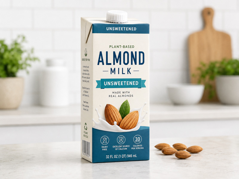 A demo product with “Unsweetened” label